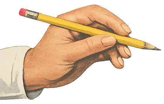 Hand holding a pencil